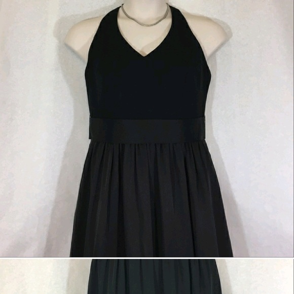 Vera wang V Neck Halter Gown with Sash size 12 - Picture 2 of 2